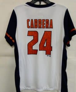 Detroit Tigers Women's Navy Orange Sparkle Jersey Shirt