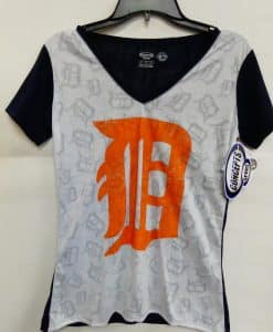 Detroit Tigers Women's Navy White Logo Tee