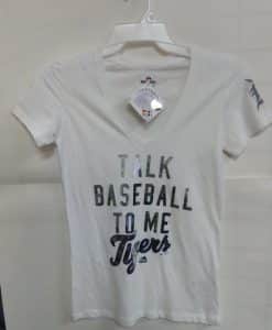 Detroit Tigers Women's White Talk Baseball To Me Tee