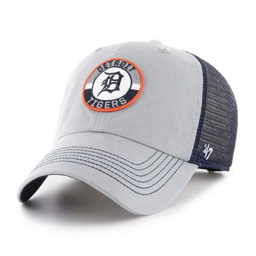 Detroit Tigers 47 Brand Gray Navy Porter Clean Up Mesh Adjustable Hat
