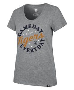 Detroit Tigers Women's 47 Brand Gray Gameday Scoop T-Shirt Tee