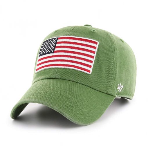 Operation Hat Trick 47 Brand Clean Up Fatigue Green USA Flag Hat