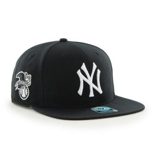 New York Yankees 47 Brand Sure Shot Black White Logo Snapback Hat
