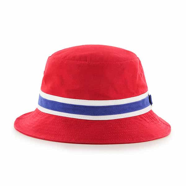 New York Giants 47 Brand Bright Red Striped Bucket Hat - Detroit Game Gear