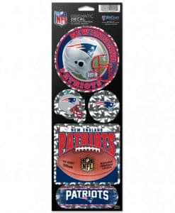 New England Patriots Prismatic Stickers 4" x 12"