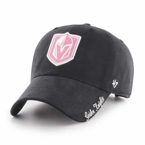 Vegas Golden Knights Women's 47 Brand Sugar Miata Black Pink Clean Up Adjustable Hat