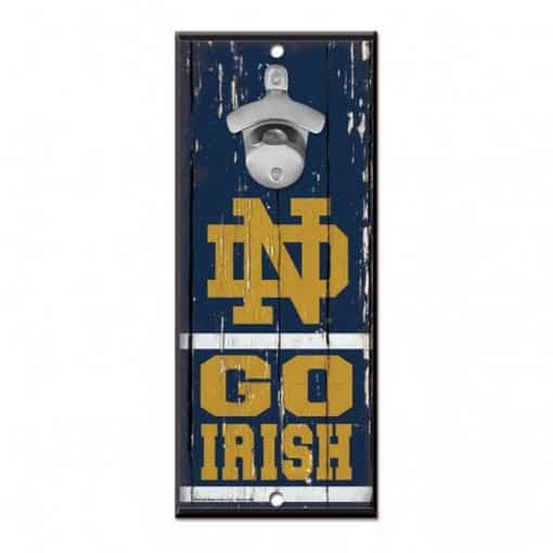 Notre Dame Fighting Irish Wood Sign 5" x 11" Bottle Opener