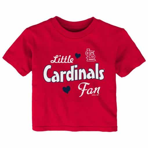 St. Louis Cardinals Baby Girls Sparkle Little Cardinals Fan Red T-Shirt Tee