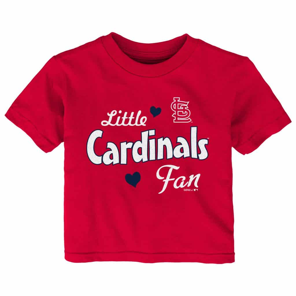St. Louis Cardinals Baby Girls Sparkle Little Cardinals Fan Red T-Shirt Tee - 24 Months