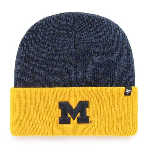 Michigan Wolverines 47 Brand Navy Two Tone Brain Freeze Cuff Knit Hat