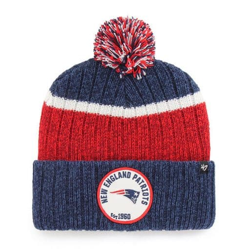 New England Patriots 47 Brand Light Navy Holcomb Cuff Knit Hat
