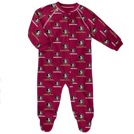 Florida State Seminoles Baby Garnet Raglan Zip Up Sleeper Coverall