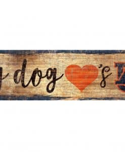 My Dog Loves Auburn Tigers 6"x12" Wood Bone Sign