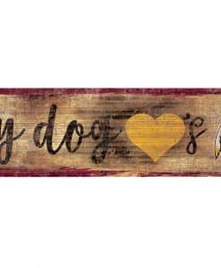 My Dog Loves Washington Redskins 6"x12" Wood Bone Sign