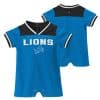 Detroit Lions Baby Blue Button Up Romper Coverall