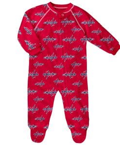 Washington Capitals Baby Red Raglan Zip Up Sleeper Coverall