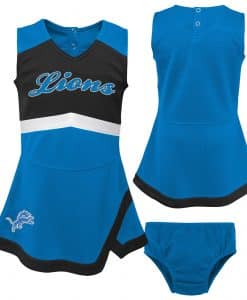 Detroit Lions Baby Girls Blue Cheer Jumper Dress