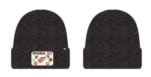 Original Six 47 Brand Black Heathered Cuff Knit Beanie Hat