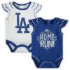 Los Angeles Dodgers Baby Girl Sparkle Blue 2 Pack Onesie Creeper Set