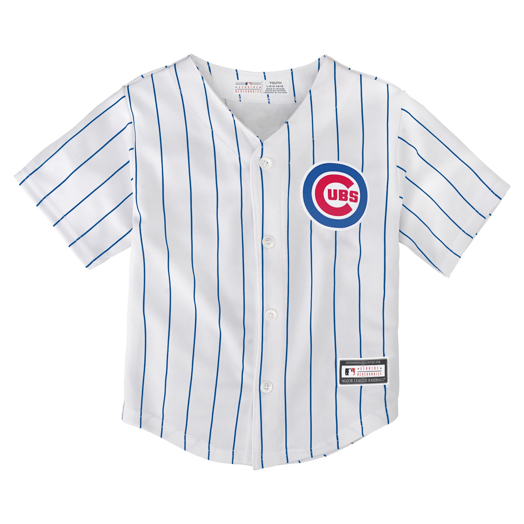 Chicago Cubs Baby 24M Majestic White Classic Pinstriped Jersey