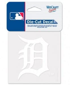 Detroit Tigers 4x4 Perfect Cut White Decal