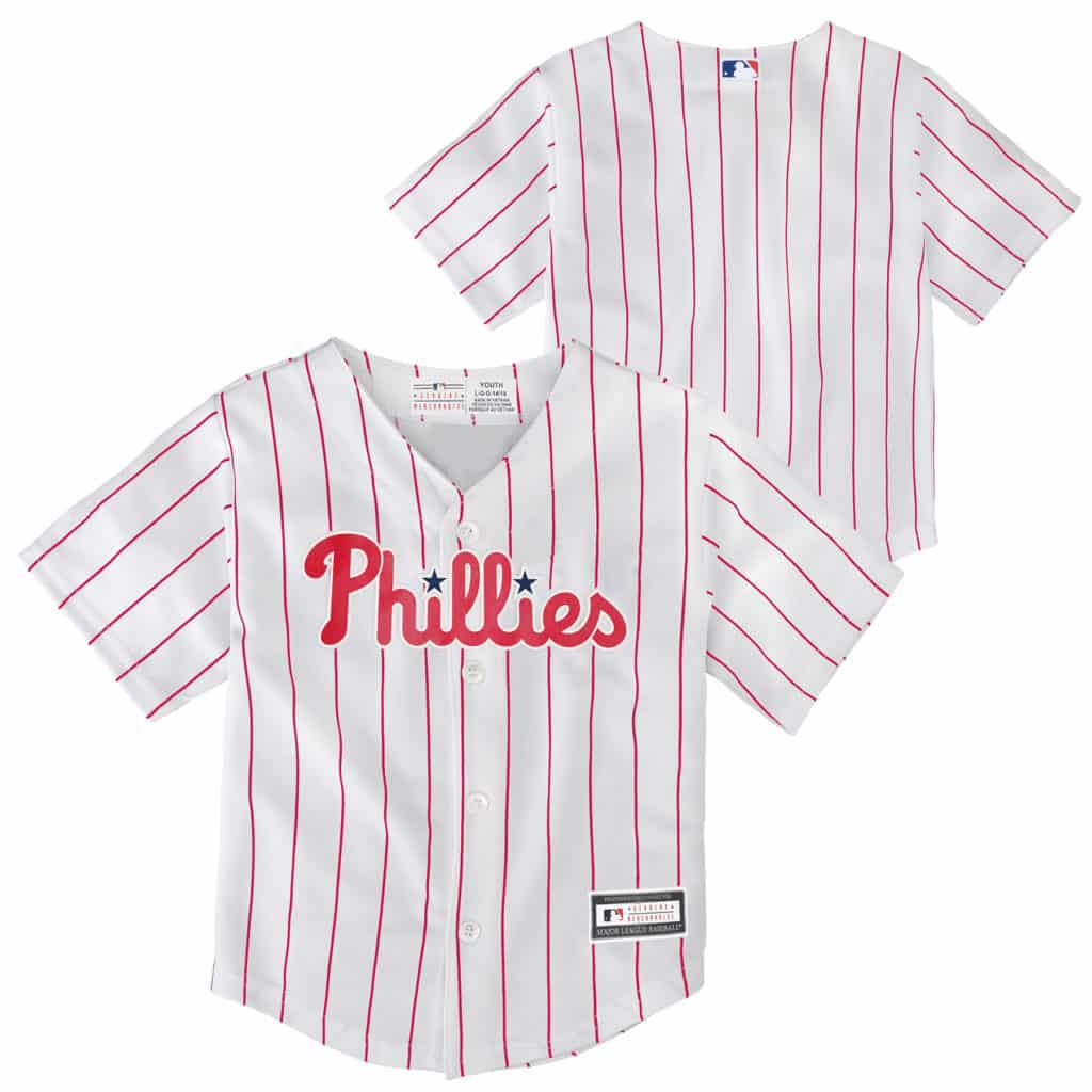 Philadelphia Phillies Baby White Home Pinstriped Jersey Detroit Game Gear