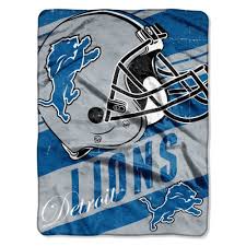 Detroit Lions 46" x 60" Blue Gray Rolled Super Plush Throw