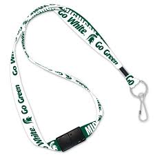 Msu Laynard Michigan State Spartans Two-Sided Breakaway Lanyard with Key Ring ...