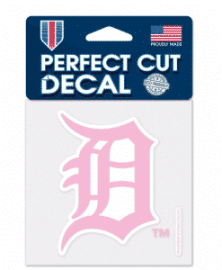 Detroit Tigers 4x4 Perfect Cut Color Decal- Pink