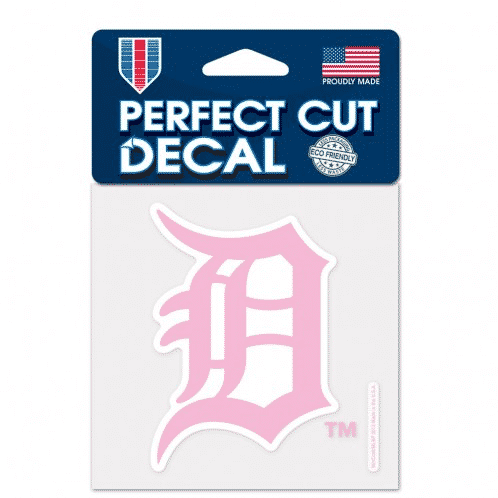 Detroit Tigers 4x4 Perfect Cut Color Decal- Pink