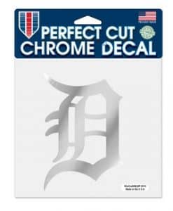 Detroit Tigers 6x6 Perfect Cut Decal - Chrome