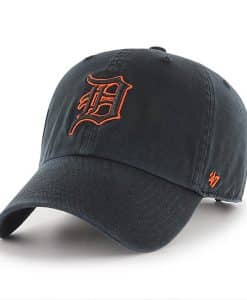 Detroit Tigers 47 Brand Black Orange Clean Up Adjustable Hat
