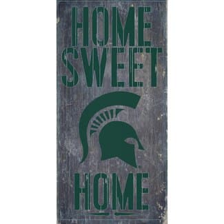 Michigan State Spartans Wood Sign - Home Sweet Home 6"x12"