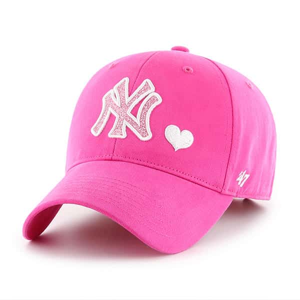 New York Yankees 47 Brand Bright Pink Girls KIDS Adjustable Hat Detroit Game Gear