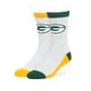 Green Bay Packers LARGE 47 Brand Gray Thatcher Hybrid Crew Socks