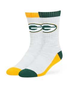 Green Bay Packers LARGE 47 Brand Gray Thatcher Hybrid Crew Socks