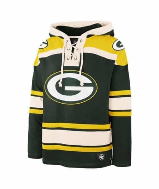 Green Bay Packers Men's 47 Brand Dark Green Pullover Jersey Hoodie