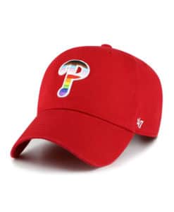 Philadelphia Phillies Pride 47 Brand Red Clean Up Adjustable Hat