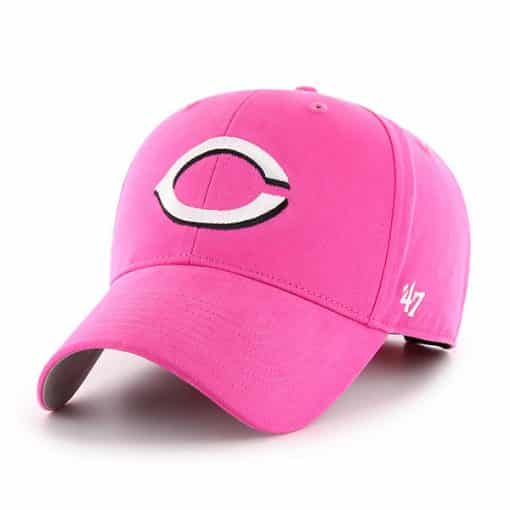 Cincinnati Reds YOUTH Girls 47 Brand MVP Pink Girls Adjustable Hat