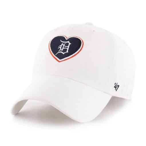 Detroit Tigers Women's 47 Brand White Courtney Clean Up Adjustable Hat