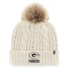 Green Bay Packers Women's 47 Brand White Cream Meeko Cuff Knit Hat