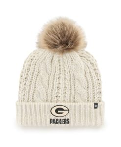 Green Bay Packers Women's 47 Brand White Cream Meeko Cuff Knit Hat