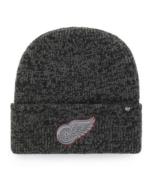 Detroit Red Wings 47 Brand Brain Freeze Black Cuff Knit Beanie Hat