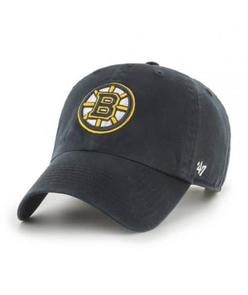 Boston Bruins 47 Brand Black Clean Up Adjustable Hat