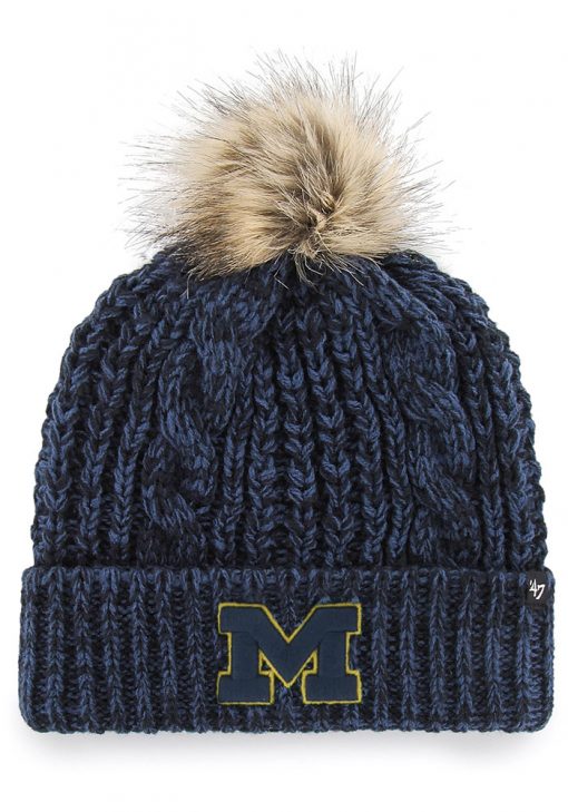 Michigan Wolverines Women's 47 Brand Navy Meeko Cuff Knit Hat