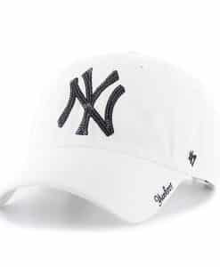 New York Yankees Women's 47 Brand Sparkle White Clean Up Adjustable Hat