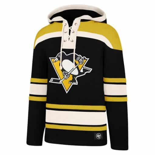 Pittsburgh Penguins Men's 47 Brand Jet Black Pullover Jersey Hoodie