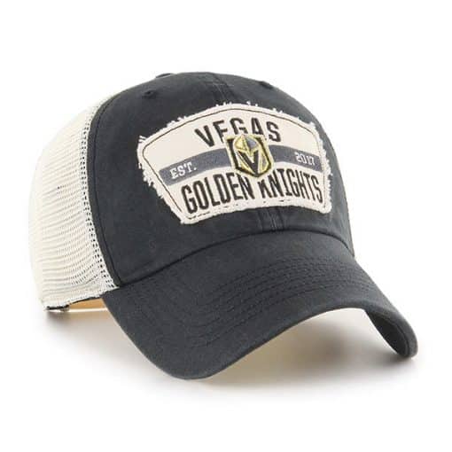 Vegas Golden Knights 47 Brand Vintage Black Crawford Clean Up Adjustable Hat