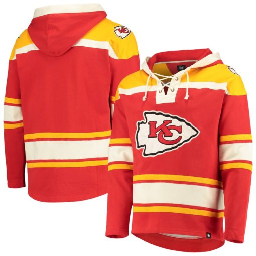 Kansas City Chiefs Men's 47 Brand Red Pullover Jersey Hoodie