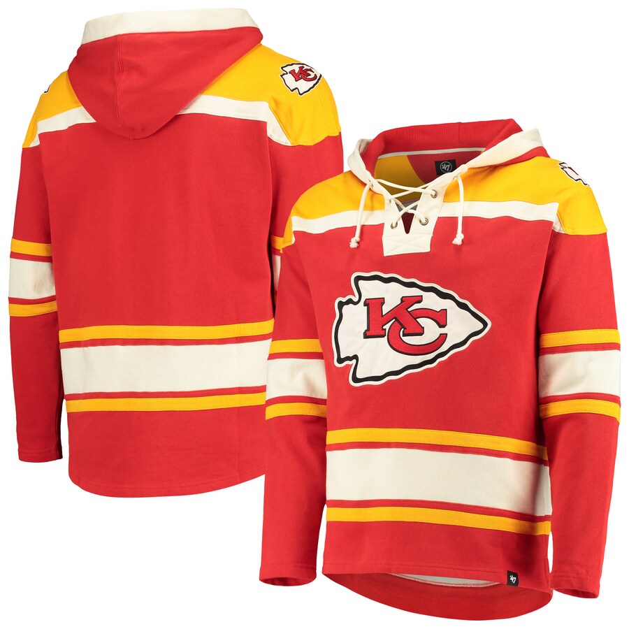 Kansas City Chiefs Men's 47 Brand Red Pullover Jersey Hoodie